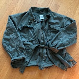 Gap military cropped petite jacket